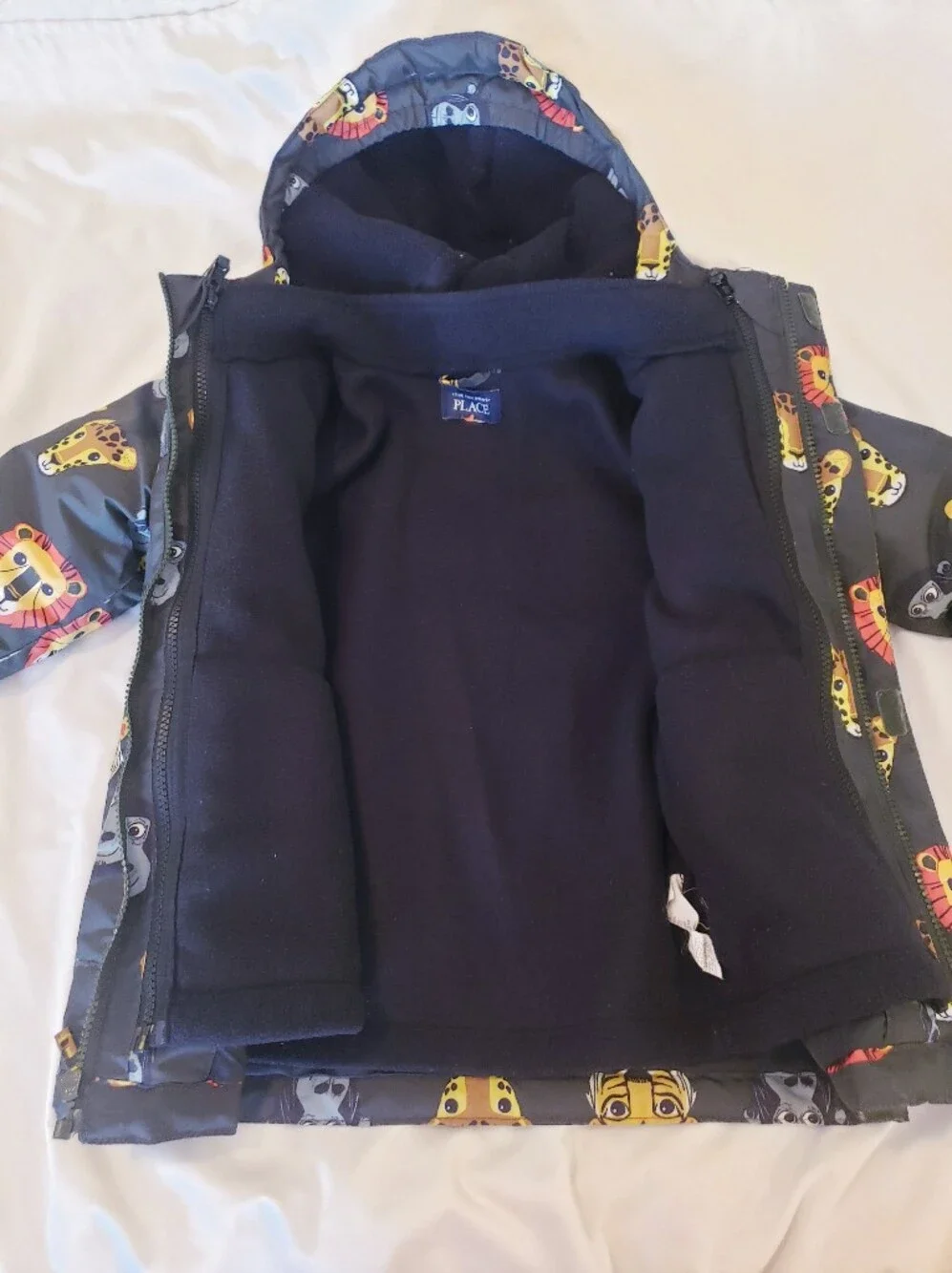 5T The Children's Place 3 In 1 Winter Jacket with Jungle Animal Print